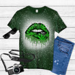 Sexy lip weed Tie Dye Bleached T-shirt