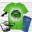 Sexy lip weed Tie Dye Bleached T-shirt