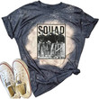 Characters horror film squad Halloween Tie Dye Bleached T-shirt