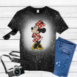 Disney Mickey And Friends Minnie Mouse Traditional Portrait Tie Dye Bleached T-shirt