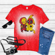 Sleeky Pikachu And Deadpool Pikachu And Deadpool Change Tie Dye Bleached T-shirt