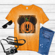 Disney Mickey Mouse Pumpkin Web Halloween Tie Dye Bleached T-shirt