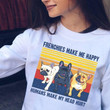 Vintage Frenchies Dog Make Me Happy Humans Make My Head Hurt T Shirt Hoodie Sweater