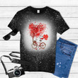 Snoopy Peanuts Riding A Bicycle Hello Autumn Tie Dye Bleached T-shirt