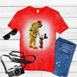 Firefighter And Mickey Mouse Disney Tie Dye Bleached T-shirt