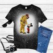 Firefighter And Mickey Mouse Disney Tie Dye Bleached T-shirt