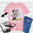 Disney Minnie Mouse and Daisy Duck Best Friends Tie Dye Bleached T-shirt
