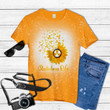 Radiology Life Sunflower Tie Dye Bleached T-shirt