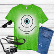 Disney Monsters Inc. Mike Eye Halloween Graphic Tie Dye Bleached T-shirt