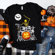 Skull drum and pumpkin halloween T shirt hoodie sweater