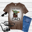The Mandalorian Baby Yoda Best Dad Tie Dye Bleached T-shirt