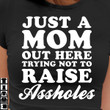 Just A Mom Out Here Trying Not To Raise Assholes T Shirt Hoodie Sweater