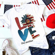Peace love america sunflower one another T shirt hoodie sweater