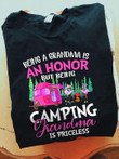 Flamingo camping being a grandma is an honor but being camping grandma is priceless T Shirt Hoodie Sweater
