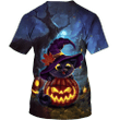 Halloween black cat cute witches 3D T Shirt Sweatshirt Zip Hoodie Bomber