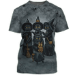 Halloween black cat witches 3D T Shirt Sweatshirt Zip Hoodie Bomber