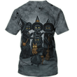Halloween black cat witches 3D T Shirt Sweatshirt Zip Hoodie Bomber