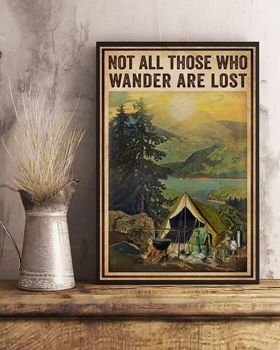 Camping not all those who wander are lost Home Living Room Wall Decor Vertical Poster Canvas