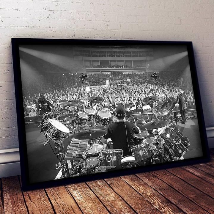 Neil Peart landscape with drums a concert tour by motorcycle Home Living Room Wall Decor Horizontal Poster Canvas