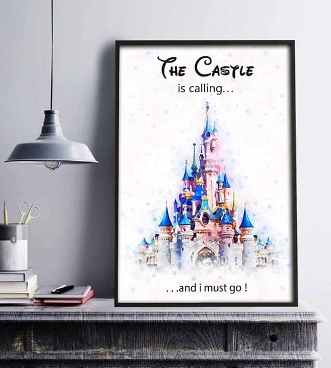 Disney castle is calling and I must go Home Living Room Wall Decor Vertical Poster Canvas