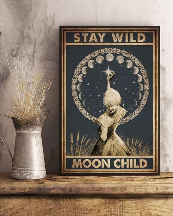Girl stay wild moon child Home Living Room Wall Decor Vertical Poster Canvas