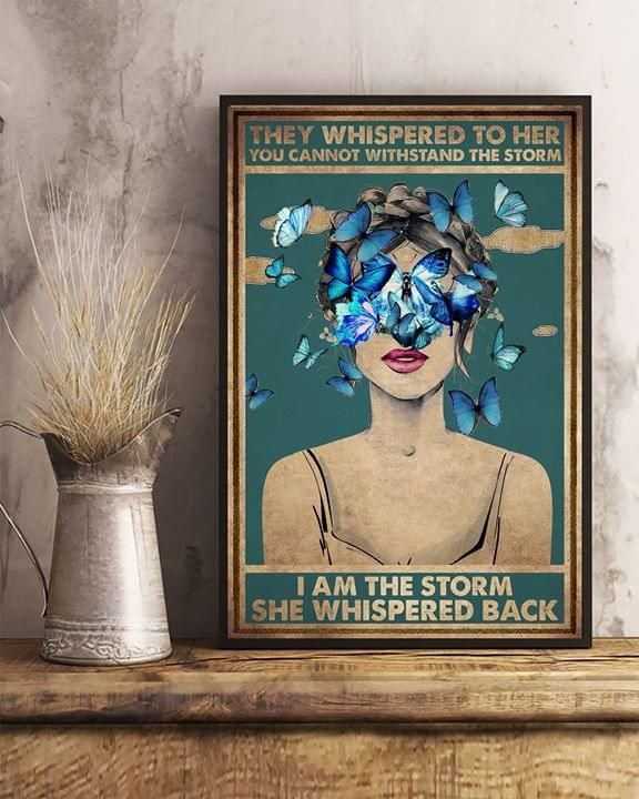 Girl whispered to her you cannot withstand the storm Home Living Room Wall Decor Vertical Poster Canvas
