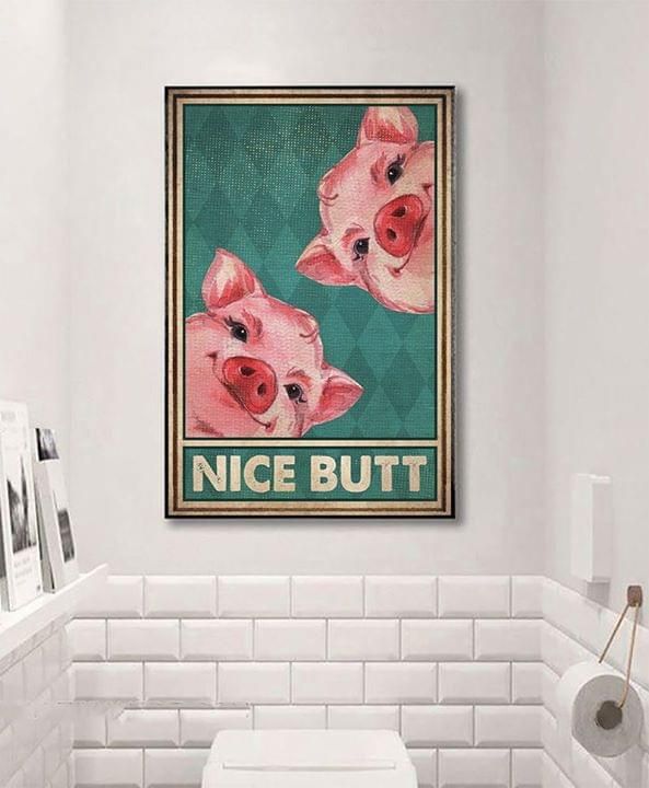 Pig cute nice butt Home Living Room Wall Decor Vertical Poster Canvas