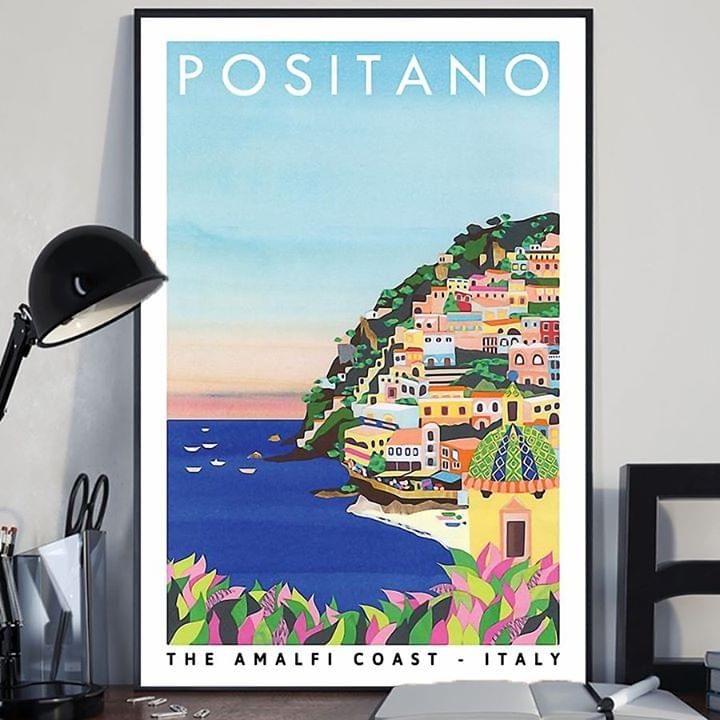 Positano the amalfi coast Italy beach Home Living Room Wall Decor Vertical Poster Canvas
