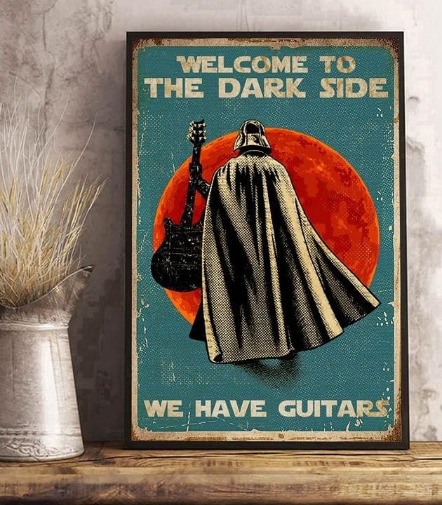 Star Wars welcome to the dark side we have guitars Home Living Room Wall Decor Vertical Poster Canvas