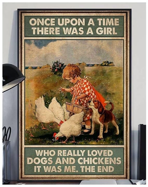 Who really loved dogs and chickens Home Living Room Wall Decor Vertical Poster Canvas