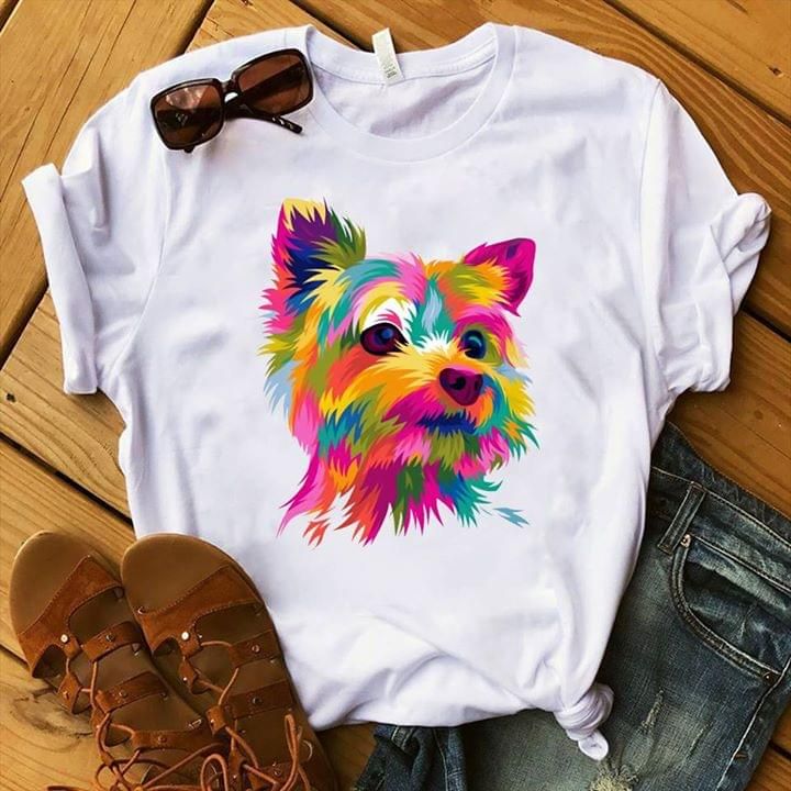 Yorkshire dog colorful T Shirt Hoodie Sweater