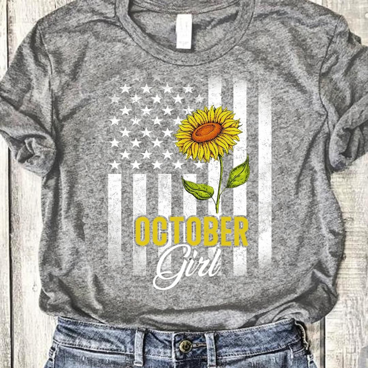 October girl sunflower T Shirt Hoodie Sweater