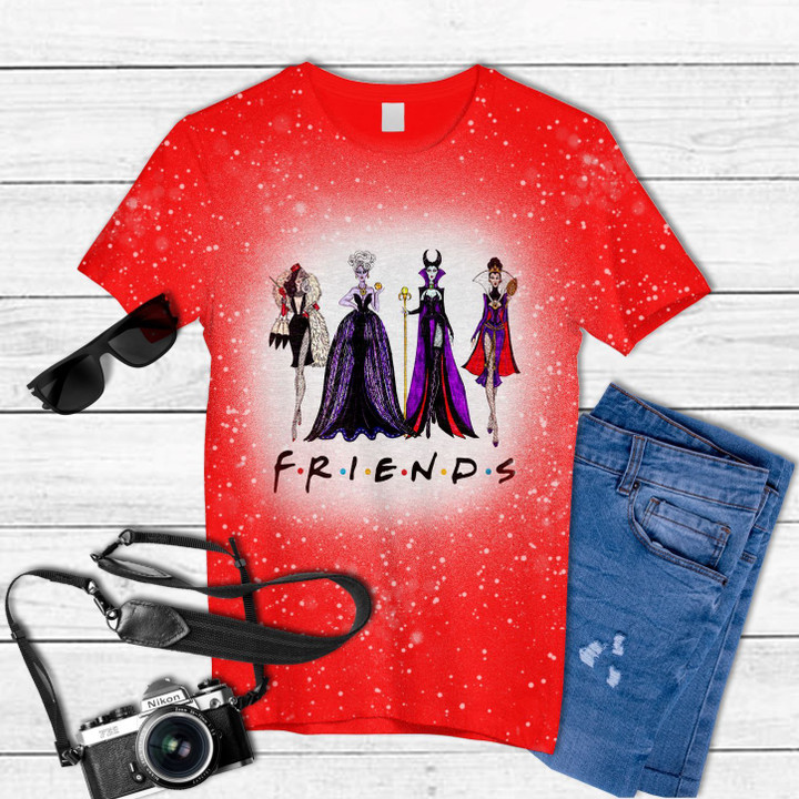 Disney Villains Friends Tie Dye Bleached T-shirt