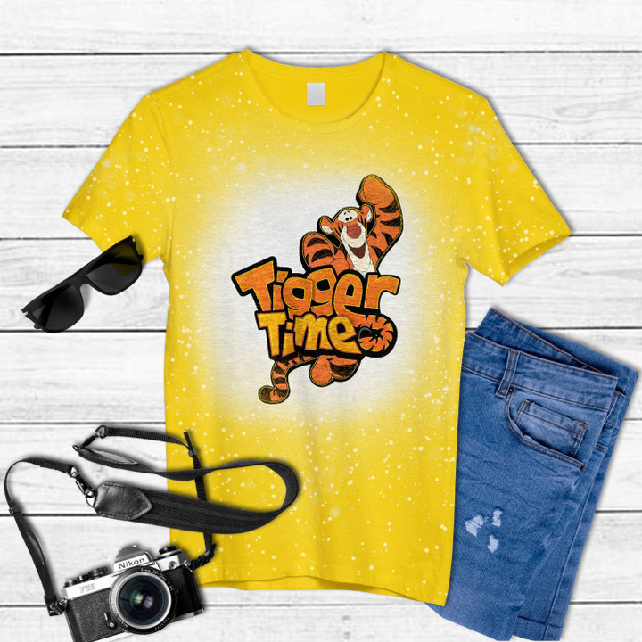 Tigger Time Tigger Winnie The Pooh Tie Dye Bleached T-shirt