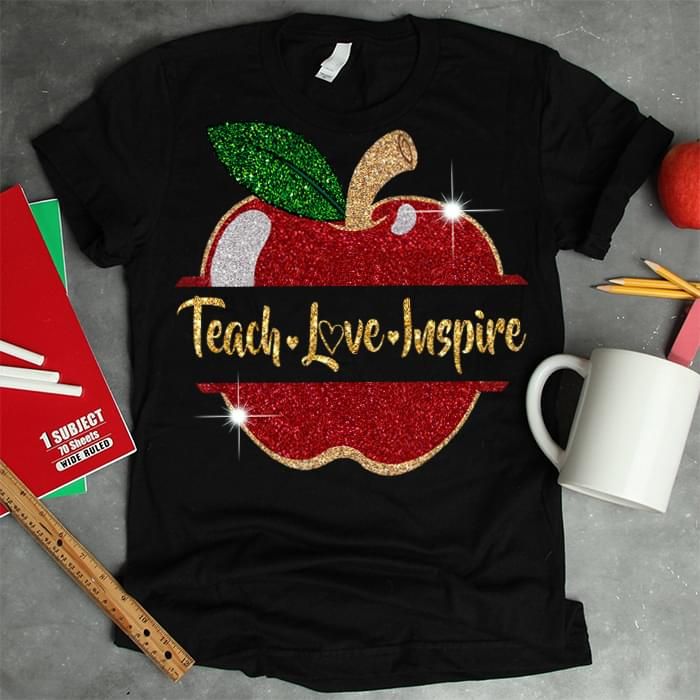 Apple teach love inspire T Shirt Hoodie Sweater