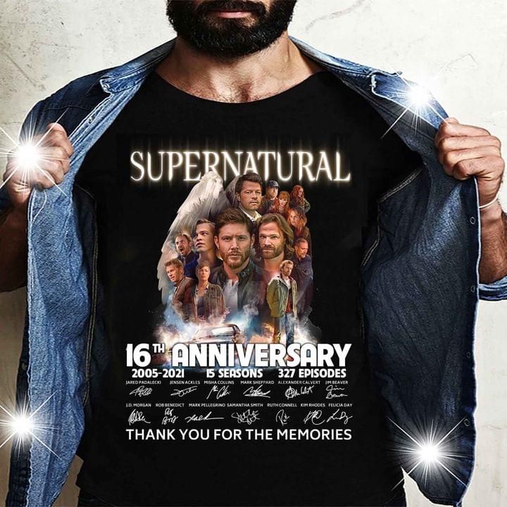Supernatural movie 16th anniversary actor signature T Shirt Hoodie Sweater