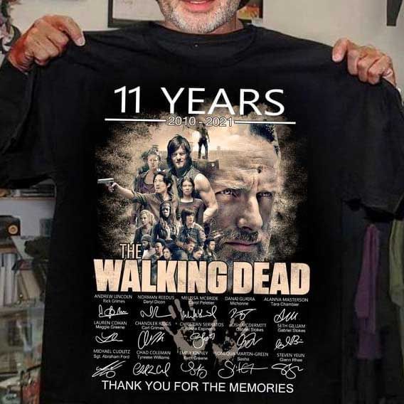 The walking dead 11 years signature T Shirt Hoodie Sweater
