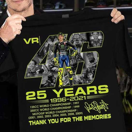 Valentino Rossi 25 years signature 1996 2021 T Shirt Hoodie Sweater