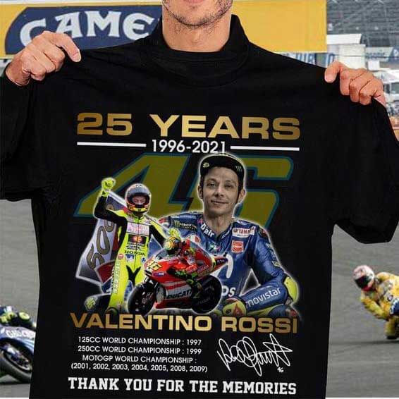 Valentino Rossi signature 25 years 1996 2021 T Shirt Hoodie Sweater