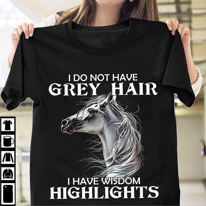 Horse animals i do not have grey hair highlights T Shirt Hoodie Sweater