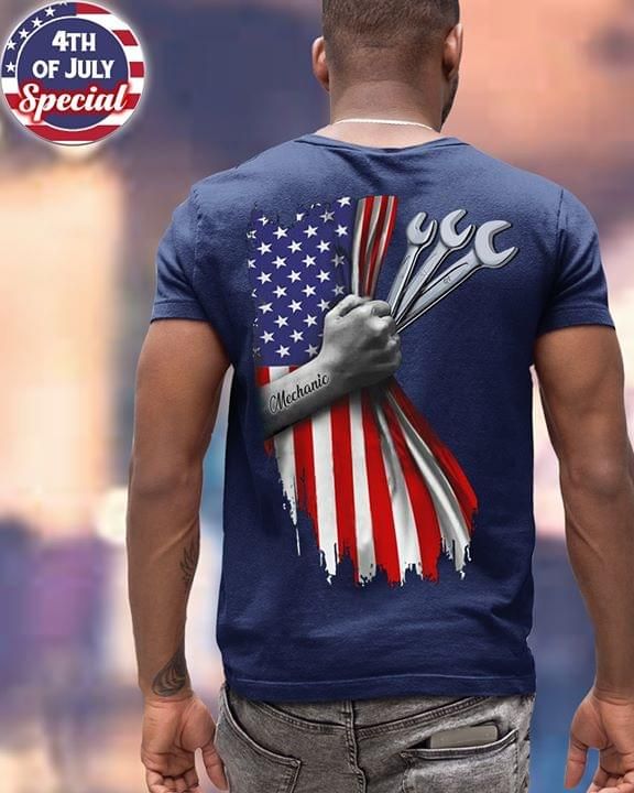 Mechanic American Flag T Shirt Hoodie Sweater