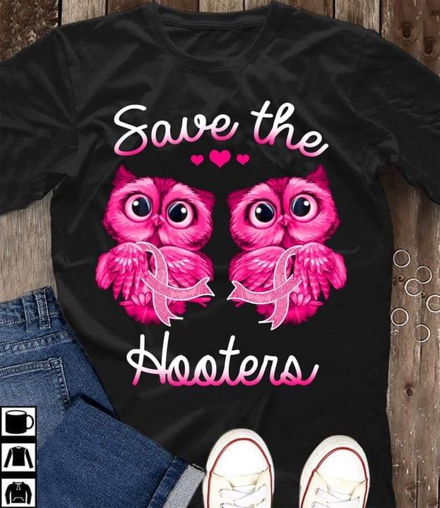 Breast cancer awareness owl save the hooters T Shirt Hoodie Sweater