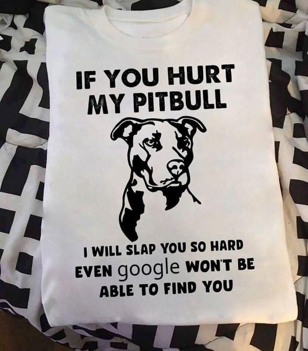 If you hurt my pitbull dog I will slap you so hard even google won't be able to find you T Shirt Hoodie Sweater