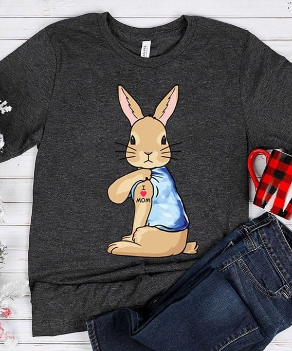 Rabbit i love mom T Shirt Hoodie Sweater