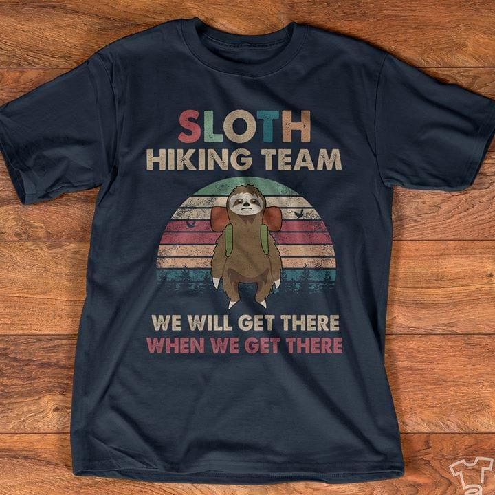 Vintage sloth hiking team T Shirt Hoodie Sweater
