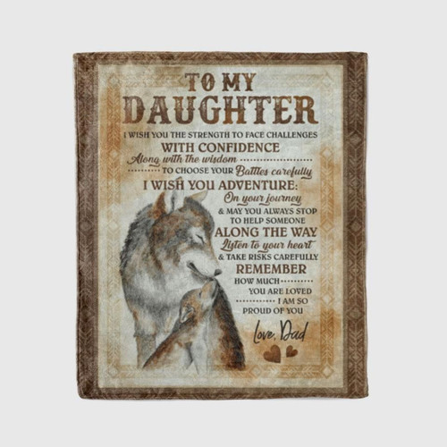 Along The Way Wolves Dad Gift For Daughter Sherpa Fleece Blanket