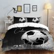 Personalized Soccer Goal Black And Gray Duvet Cover Bedding Sets, Perfect Bed Sheet Gifts For Soccer Lover