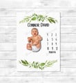 Personalized Leaves Monthly Milestone Blanket, Newborn Blanket, Baby Shower Gift Grow Chart Monthly