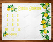Personalized Lemon Monthly Milestone Blanket, Newborn Blanket, Baby Shower Gift Grow Chart Monthly