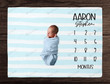 Personalized Stripes Monthly Milestone Blanket, Newborn Blanket, Baby Shower Gift Watch Me Grow Monthly